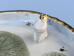 Ceramic Frog Prince with gold crown dish Vuvu Ceramics