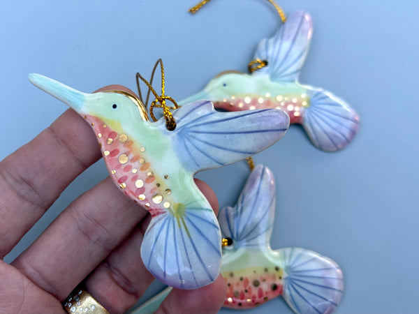 Rainbow Hummingbird Ornament