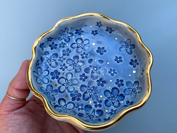 Forget-Me-Not Jewelry Holder, Ceramic Dish