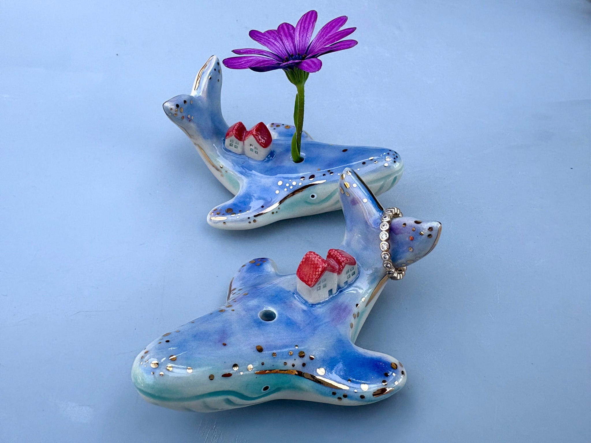 Whale Figurine, Ring Holder and Incense holder - Vuvu Ceramics