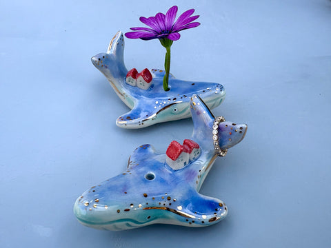 Whale Figurine, Ring Holder and Incense holder - Vuvu Ceramics