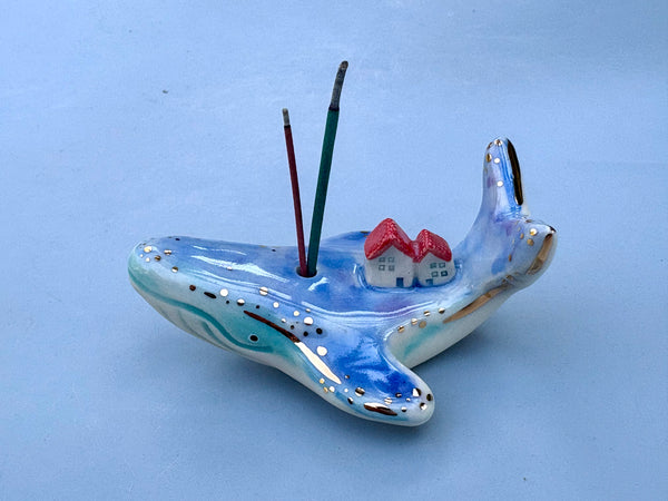 Whale Figurine, Ring Holder and Incense holder - Vuvu Ceramics
