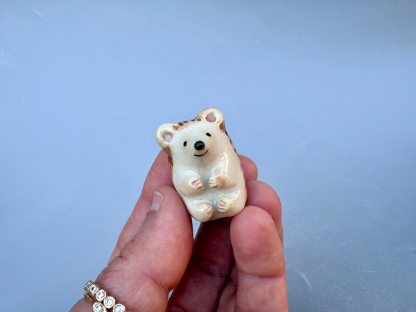 Tiny Guardian: Hedgehog Figurine Ceramic Sculpture