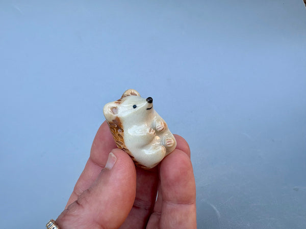 Tiny Guardian: Hedgehog Figurine Ceramic Sculpture