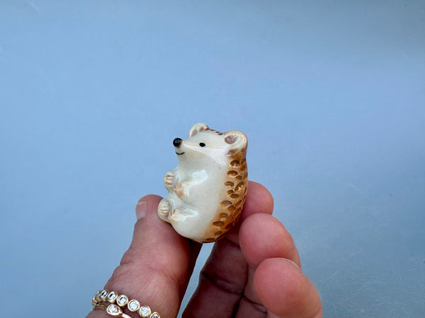 Tiny Guardian: Hedgehog Figurine Ceramic Sculpture