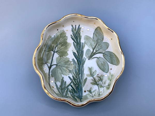Parsley, Sage, Rosemary, and Thyme Ceramic Jewelry Dish