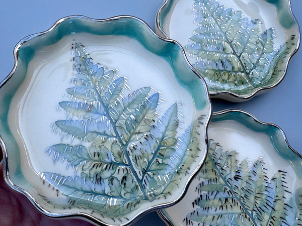 Silver Icicle Christmas Tree Jewelry Dish, Sparkling Holiday Evergreen Ceramic Dish