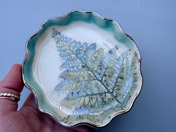 Silver Icicle Christmas Tree Jewelry Dish, Sparkling Holiday Evergreen Ceramic Dish