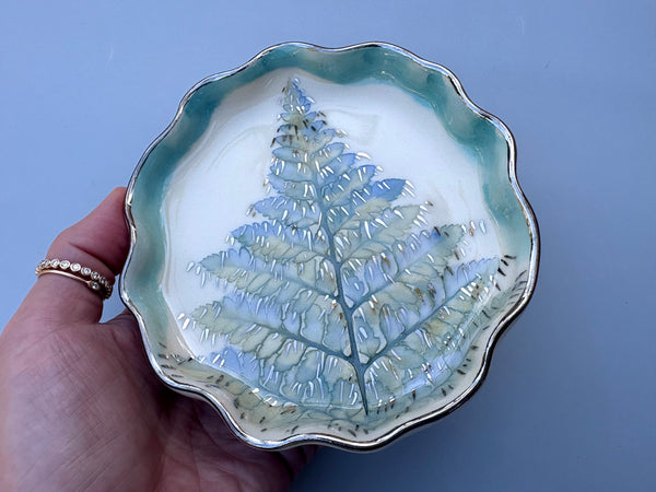 Silver Icicle Christmas Tree Jewelry Dish, Sparkling Holiday Evergreen Ceramic Dish