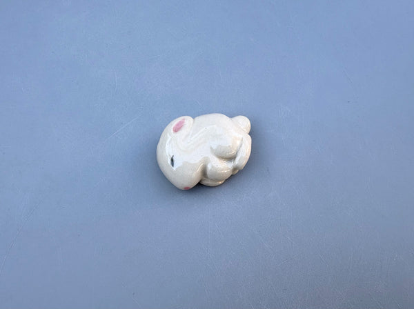 Tiny Guardian: Lucky Bunny Figurine Ceramic Sculpture