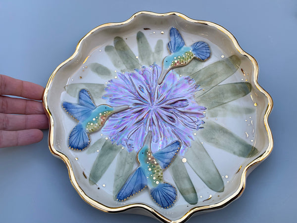 Large Hummingbirds with Agapanthus Flower