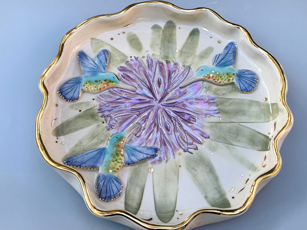 Large Hummingbirds with Agapanthus Flower