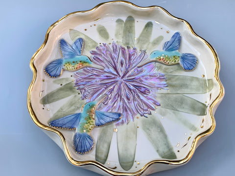 Large Hummingbirds with Agapanthus Flower