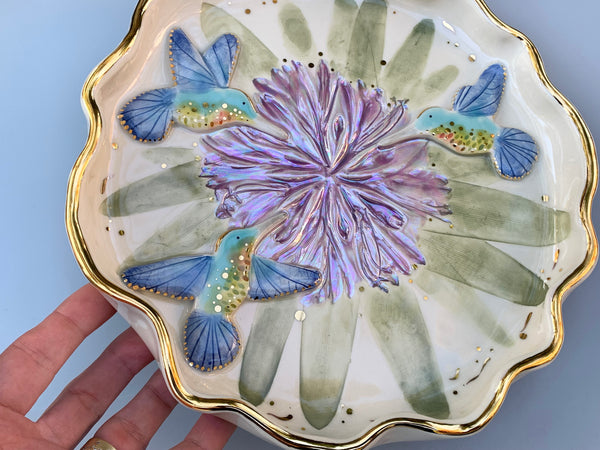 Large Hummingbirds with Agapanthus Flower